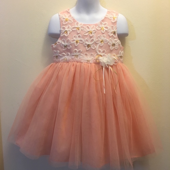 WEDDING BIRTHDAY BONNIE JEAN PINK GIRL/'S SLEEVELESS DRESS WITH FLOWERS PARTY